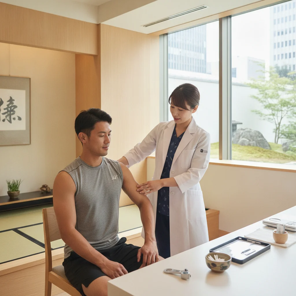 肘の徒手検査を行う医師と患者 사진 4