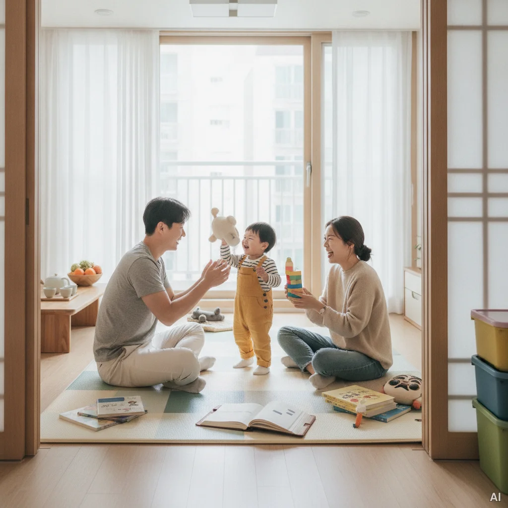 아기와 함께 있는 부모 사진 3