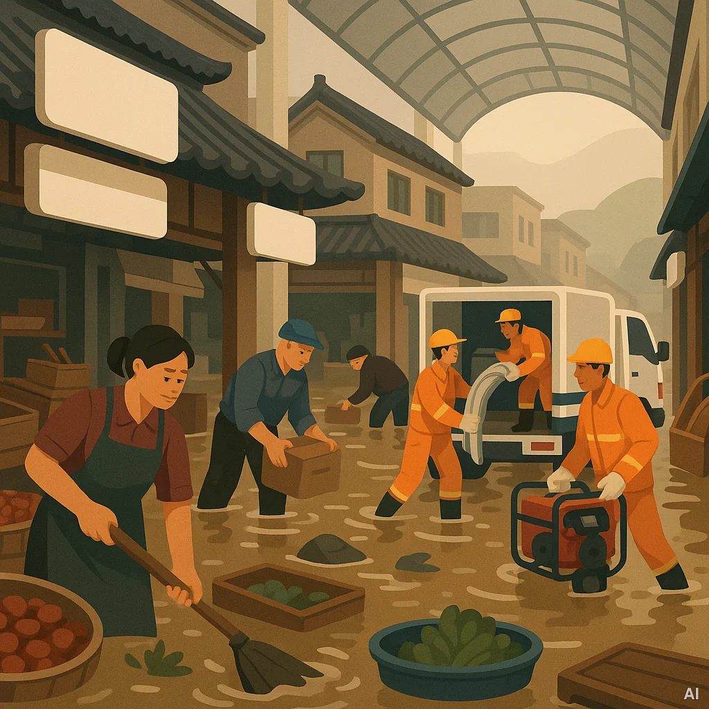 경남 전통시장 수해 사진 1