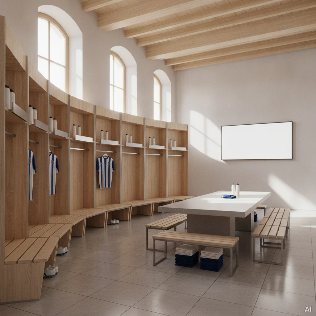 Interior view of PSG's modern locker room photo 10