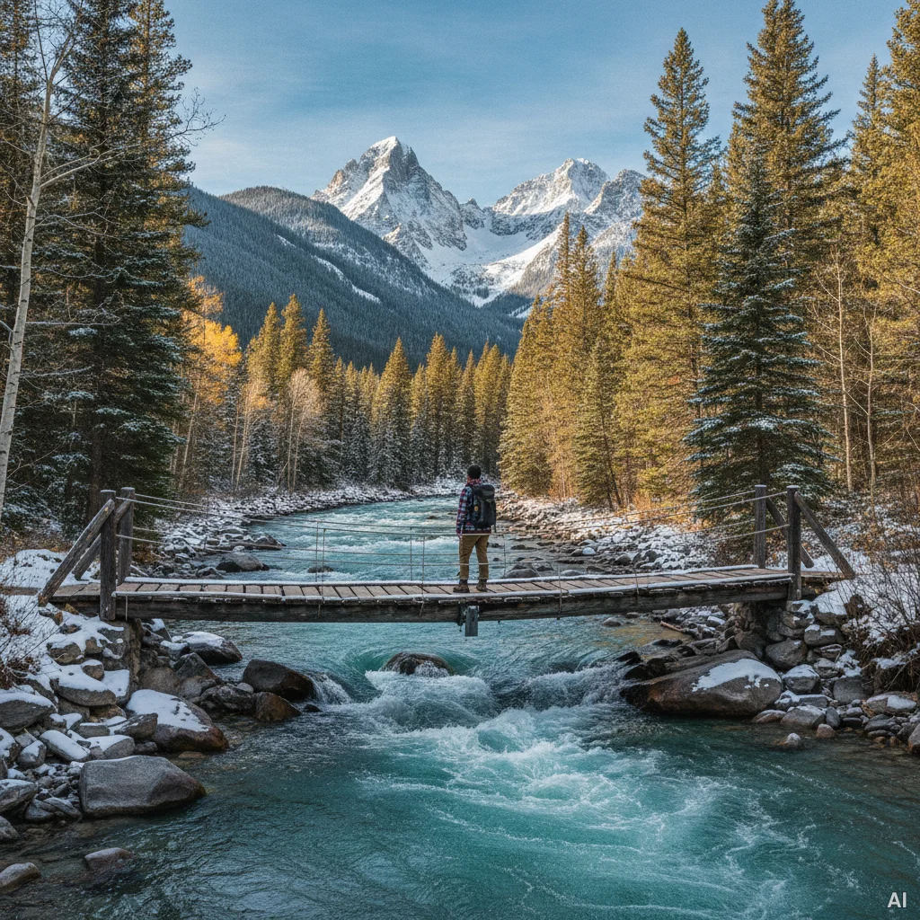 McDonald Creek Trail suspension bridge 사진 4