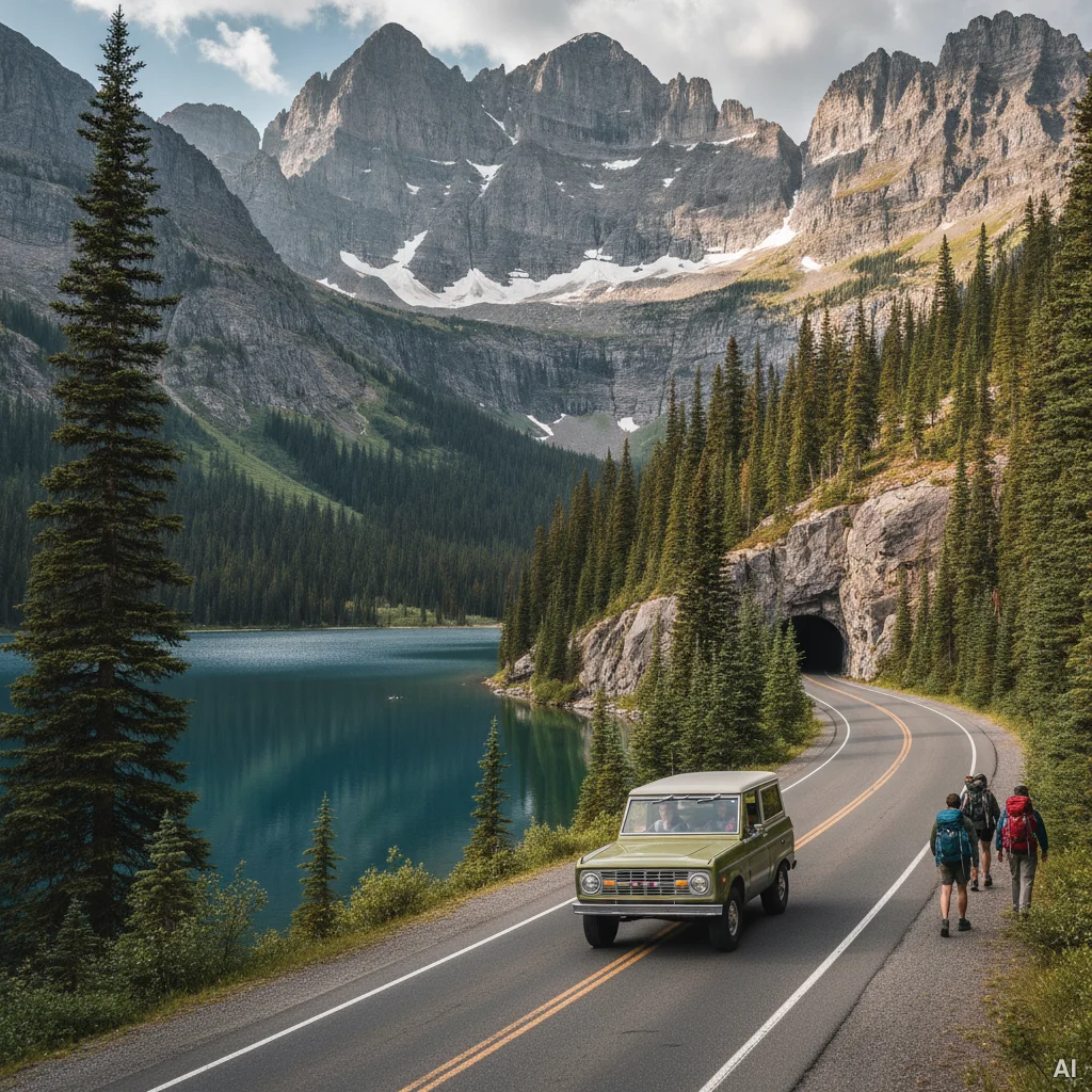 Going-to-the-Sun Road near Lake McDonald 사진 1