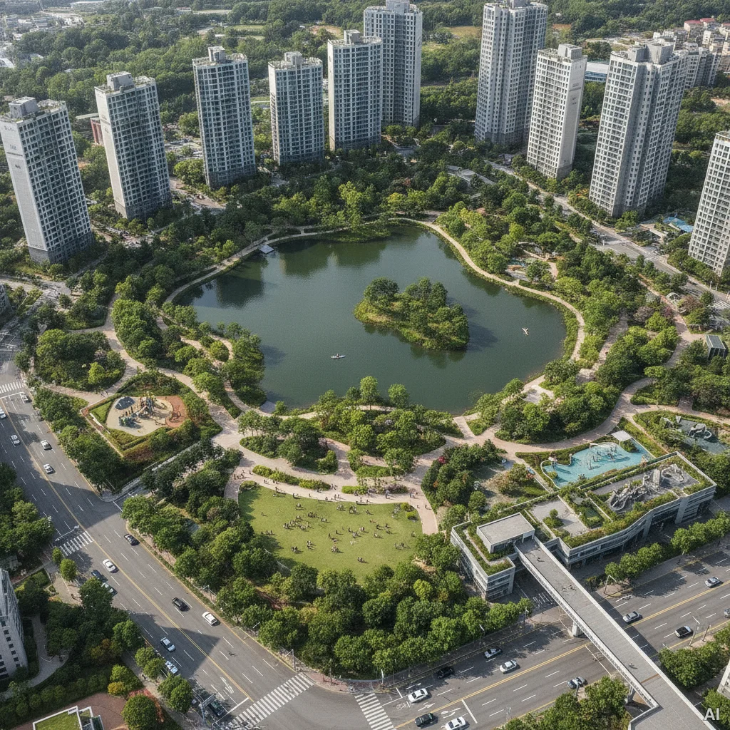 상동호수공원 인근 아파트 단지 사진 2