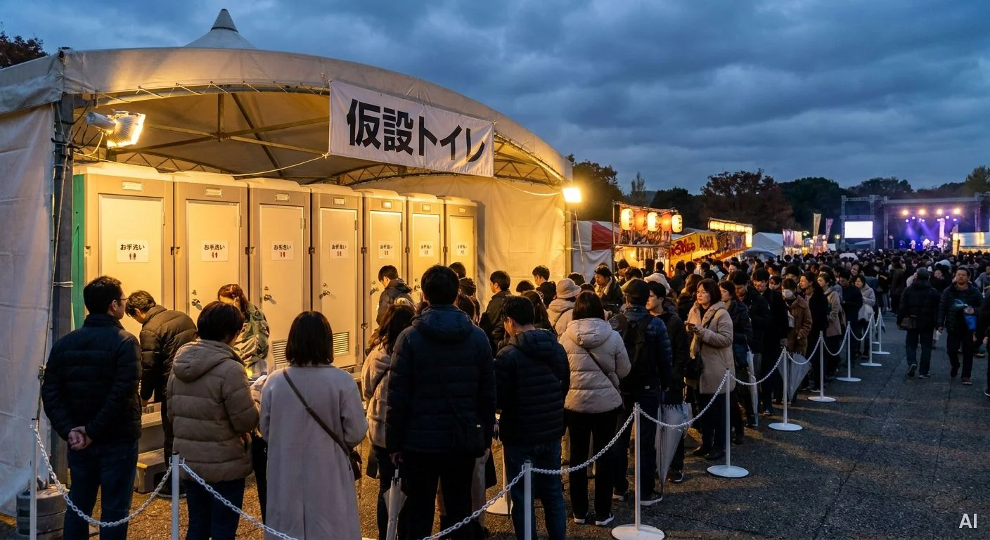 開演前に行列ができる仮設トイレ 사진 10
