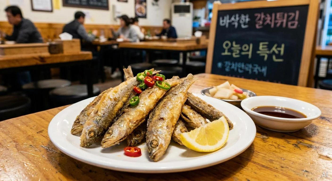 바삭한 갈치튀김과 요리 사진 3