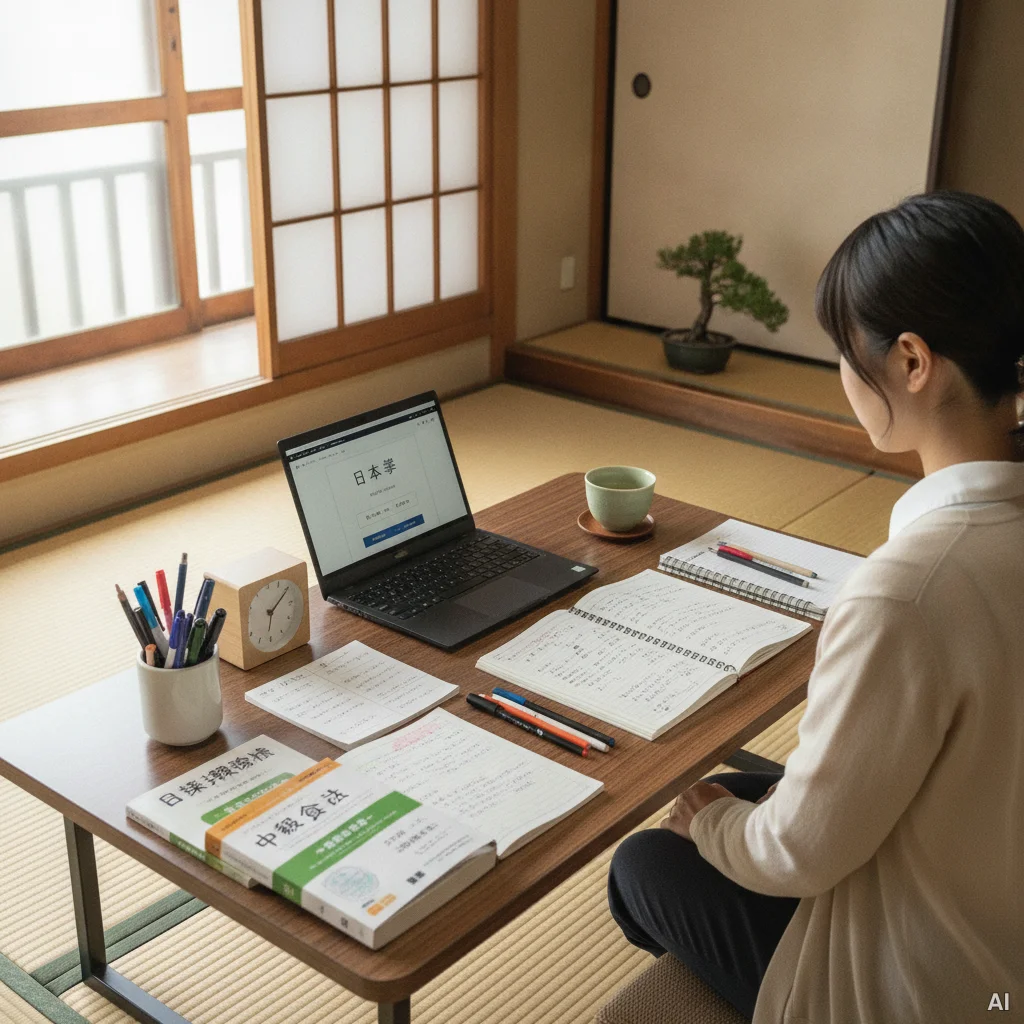 家で勉強に励む女性の写真 4