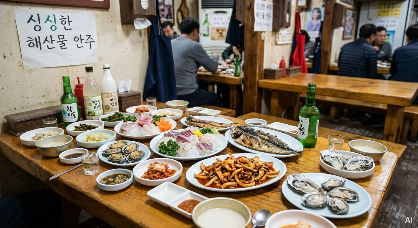 푸짐한 다찌 스타일 해산물 안상 사진 4