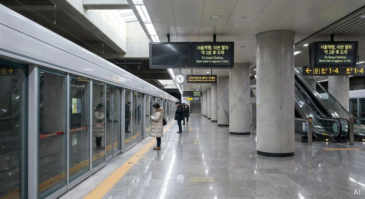 철도 승강장의 스크린도어 사진 5