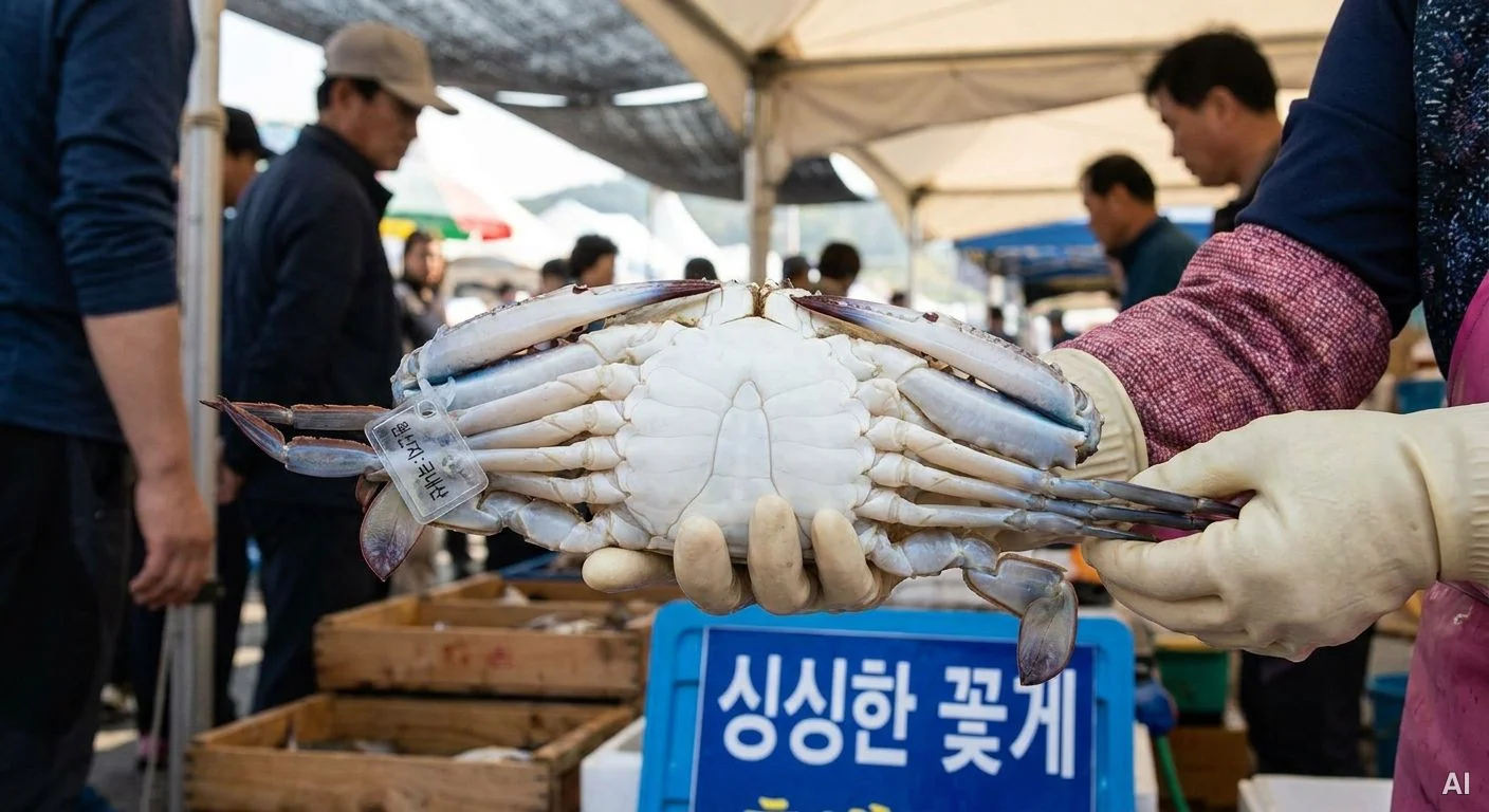 하얀 배를 들어 보여주는 상인 사진 9