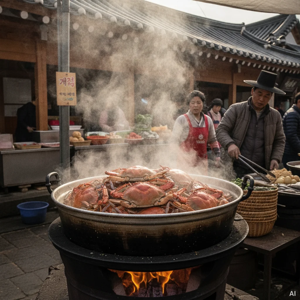 찜통에서 삶아지는 꽃게 사진 16