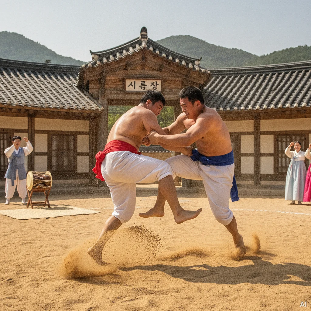 모래판 위 치열한 바깥다리 기술 사진 13