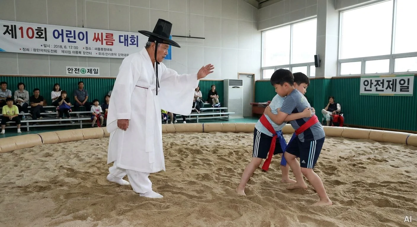 꼬마 씨름대회 경기 현장 사진 10