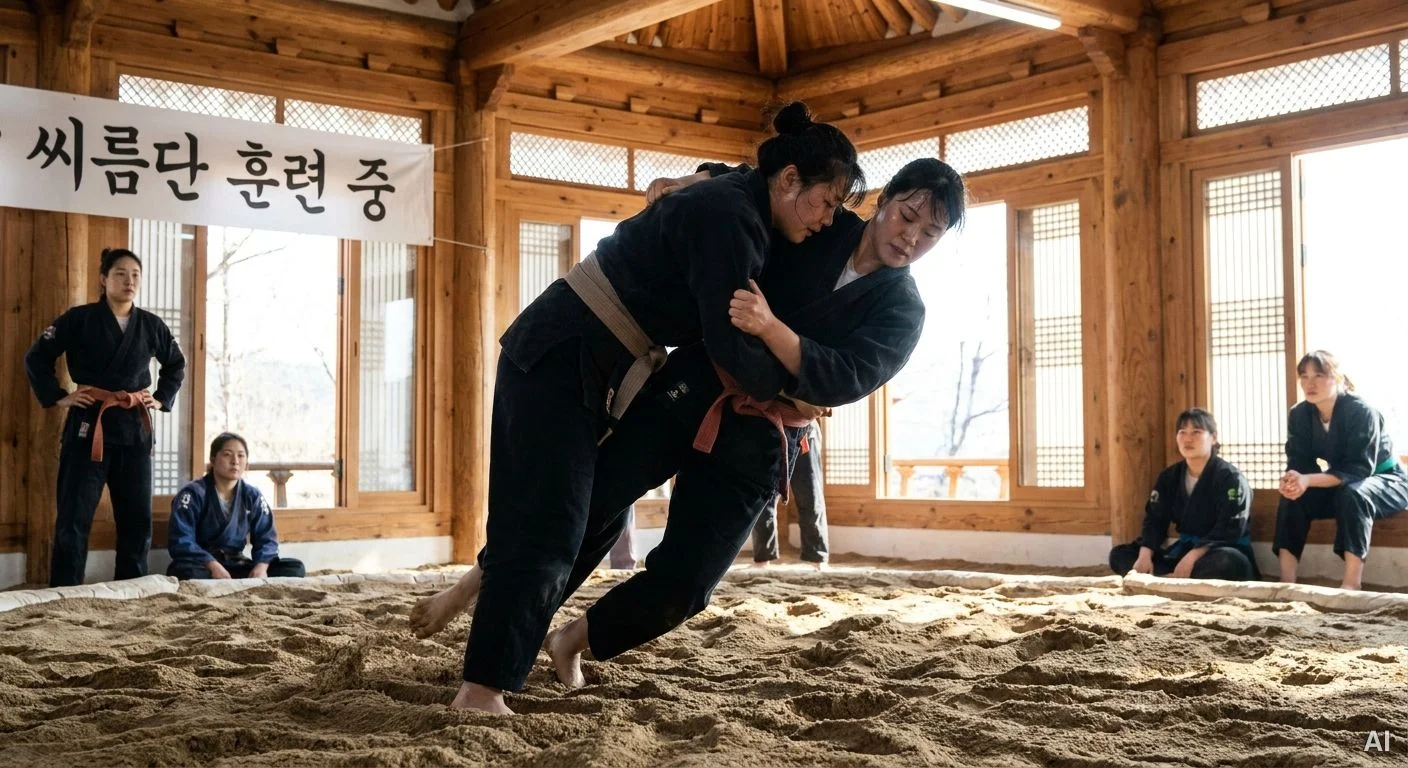 여자 씨름단 훈련 모습 사진 18
