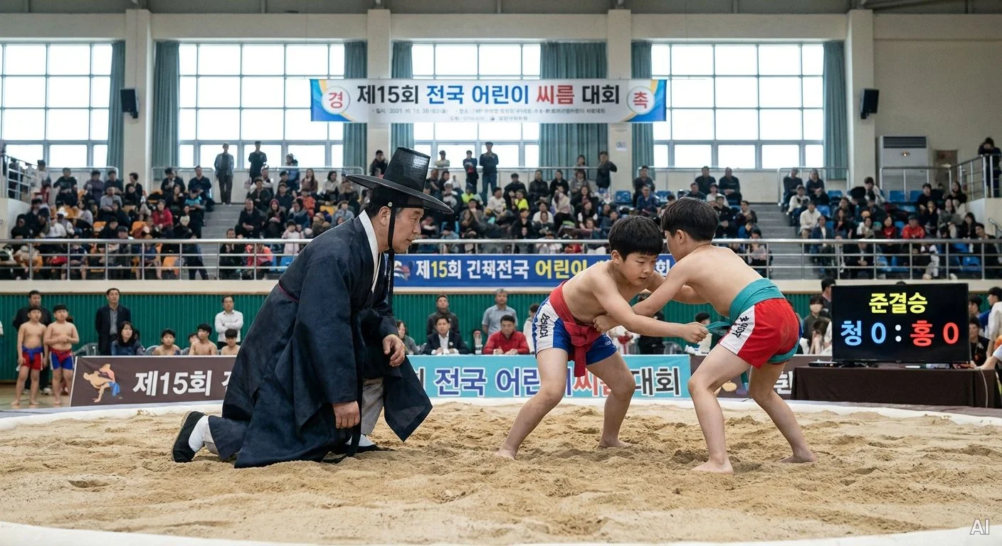 어린이 씨름대회 경기 현장 사진 8