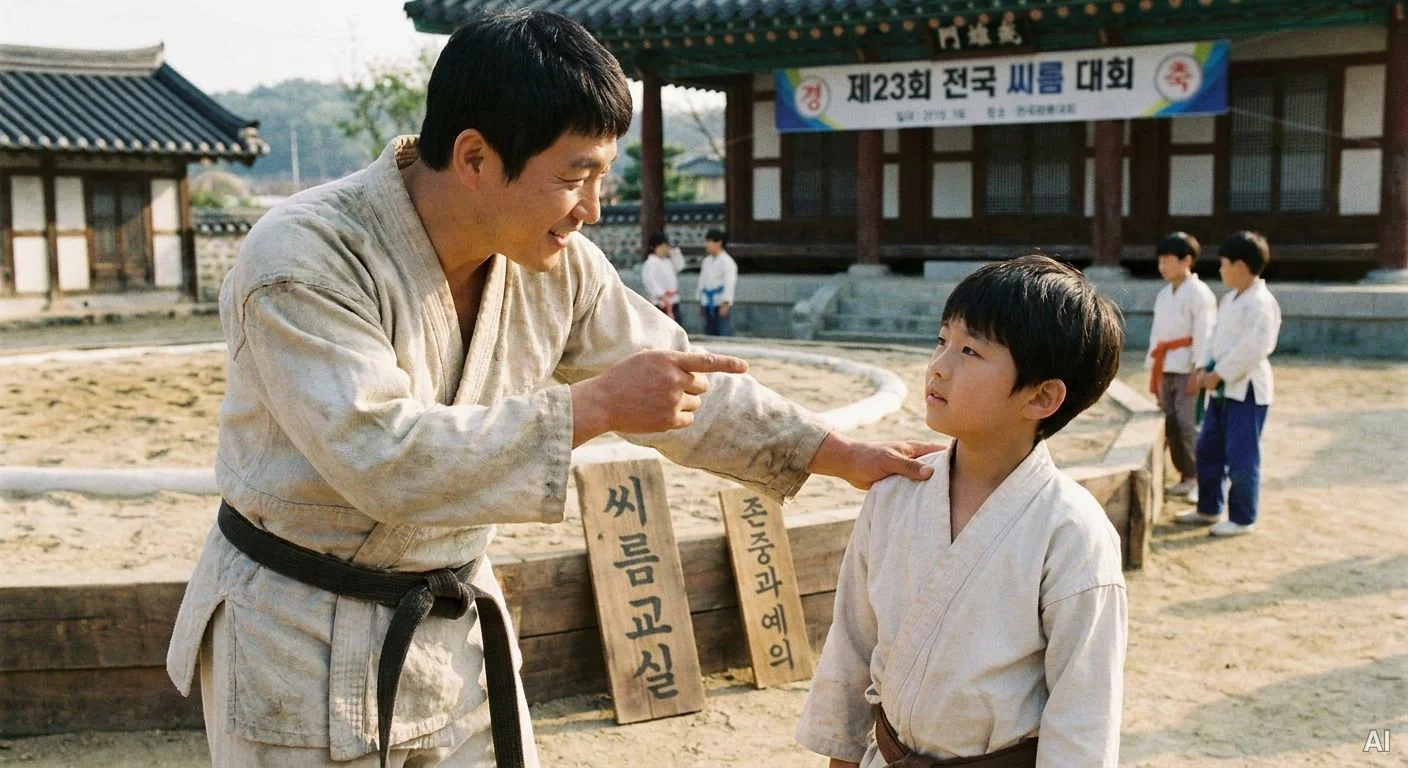 씨름 지도자와 어린이 사진 5