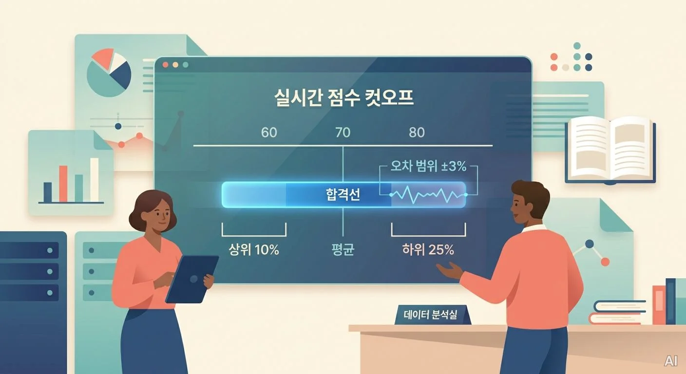 주요 입시기관 실시간 가채점 등급컷 사진 3