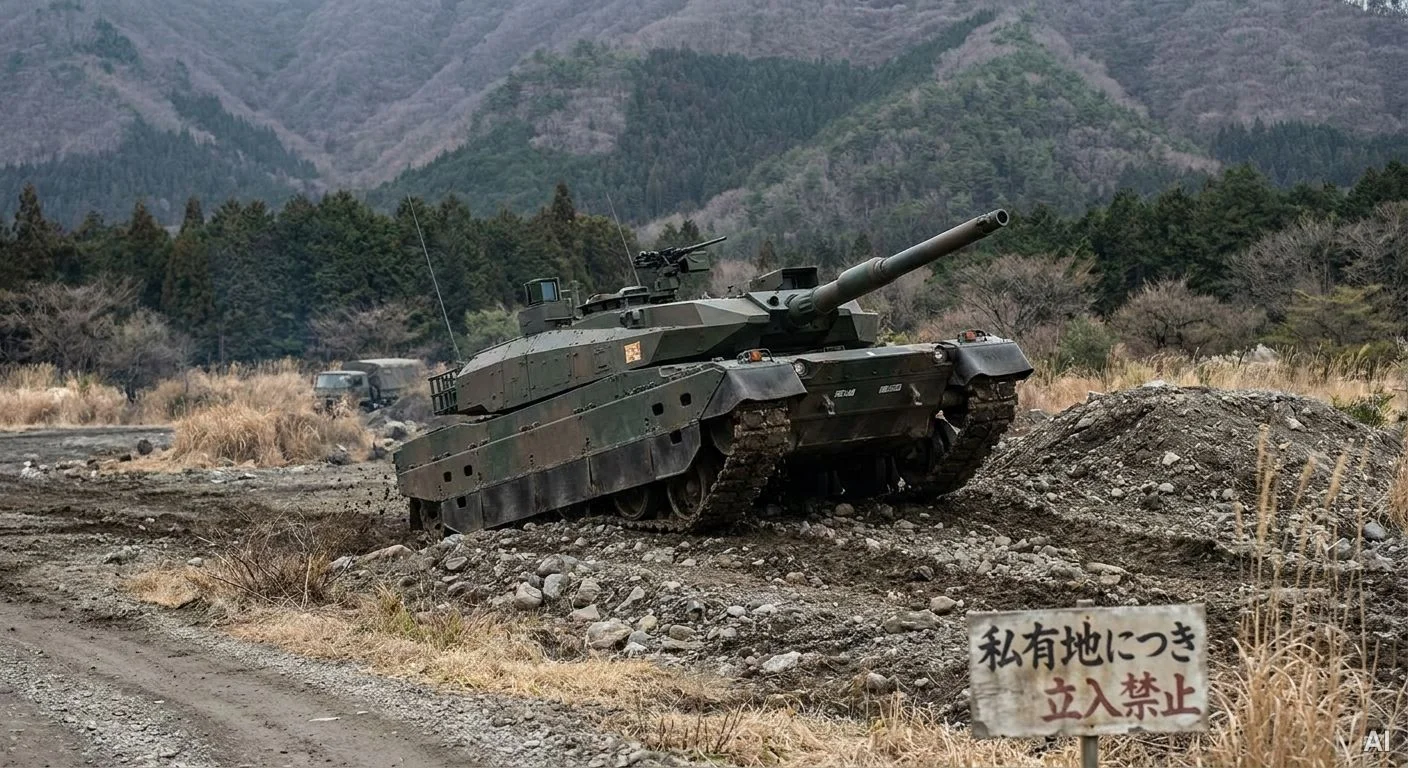 10式戦車の走行訓練風景 사진 3