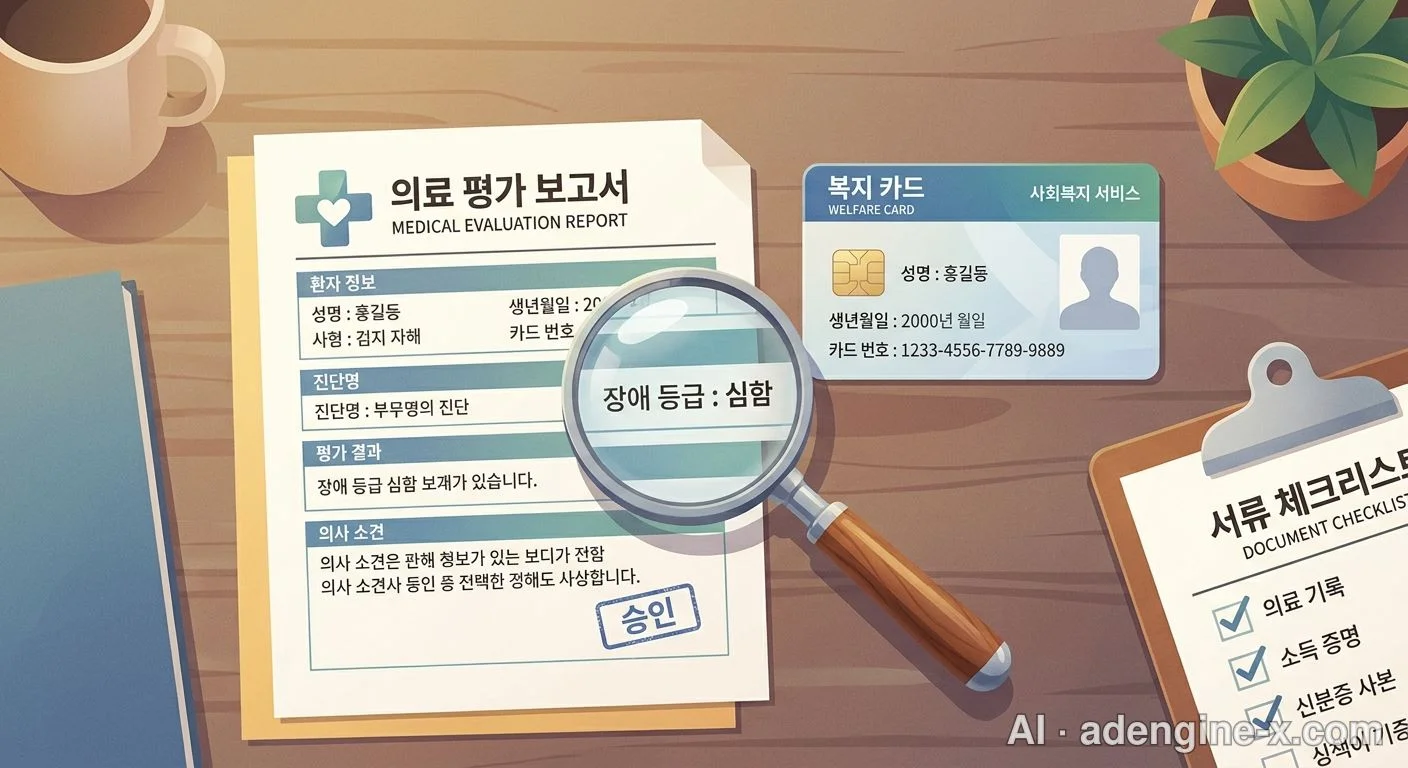중증 장애인 의료 정밀 진단서 및 복지카드 확인 사진 1