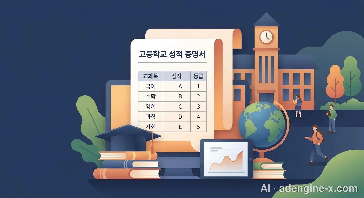 성적표 속 원점수와 등급 지표 사진 2