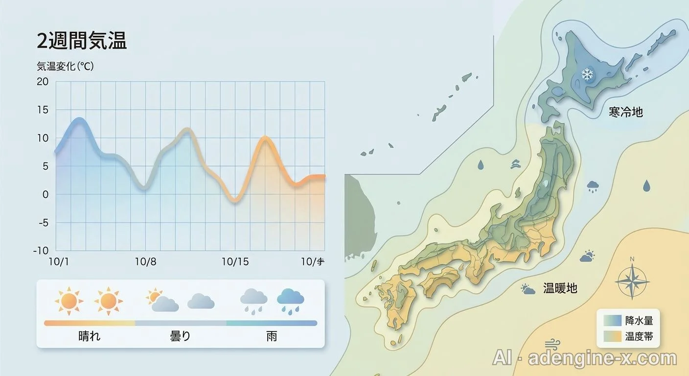 2週間気温予報のグラフ 사진 3