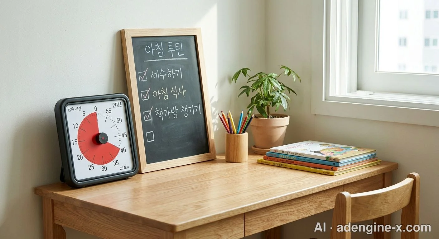 시각적 루틴 체크리스트와 타이머 사진 1