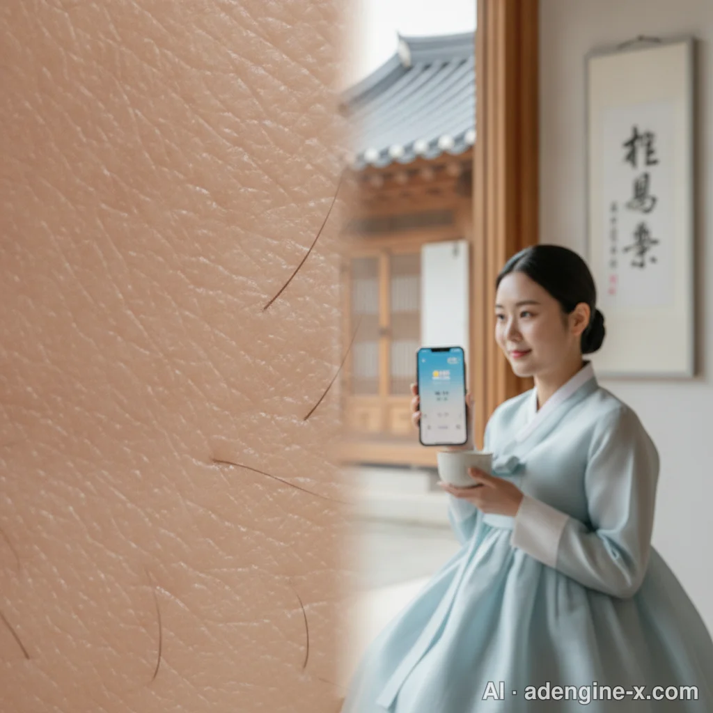 40대 피부 탄력 저하와 세로 모공 사진 1