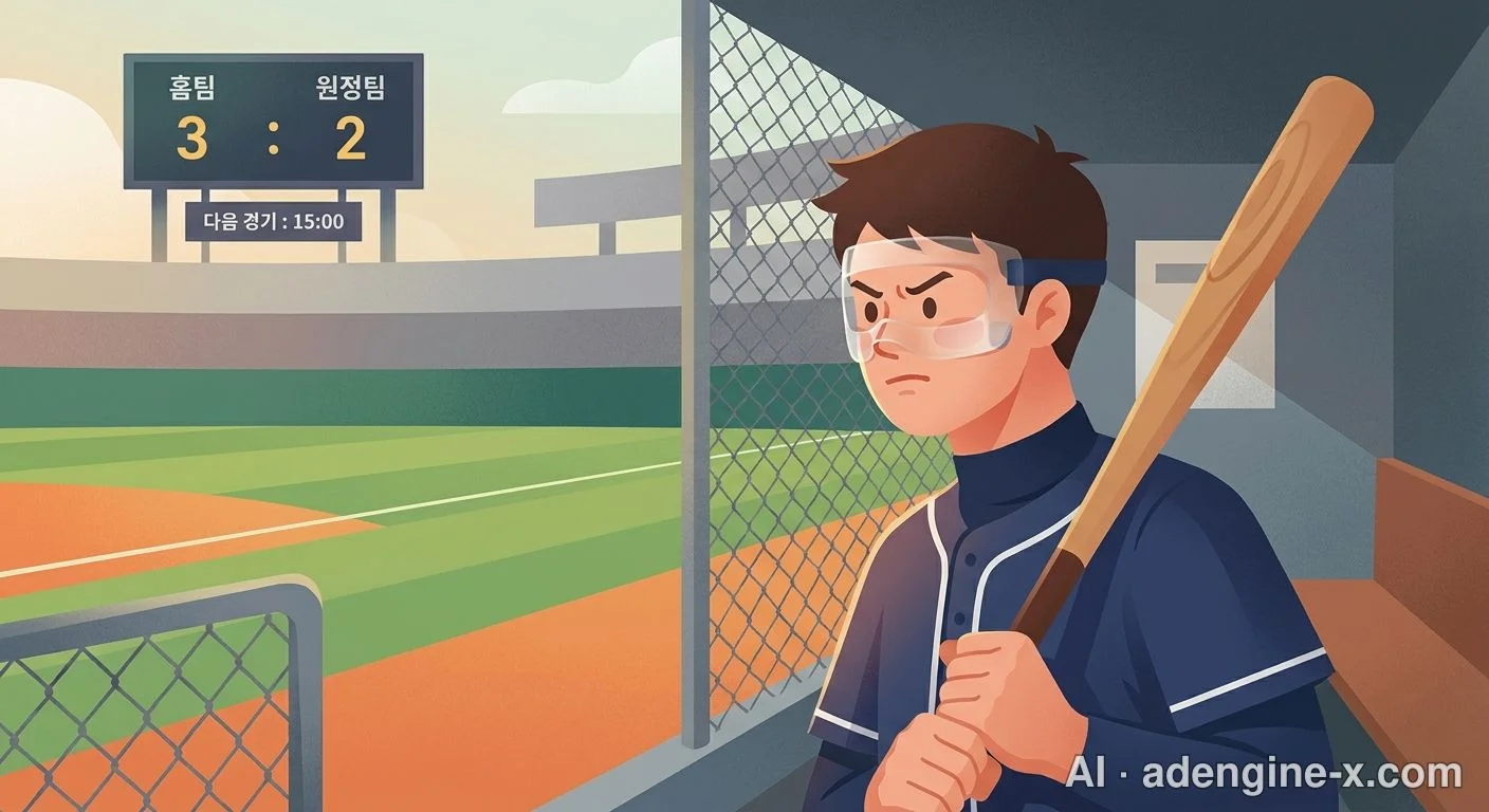 코뼈 보호대를 착용한 야구 선수 사진 6