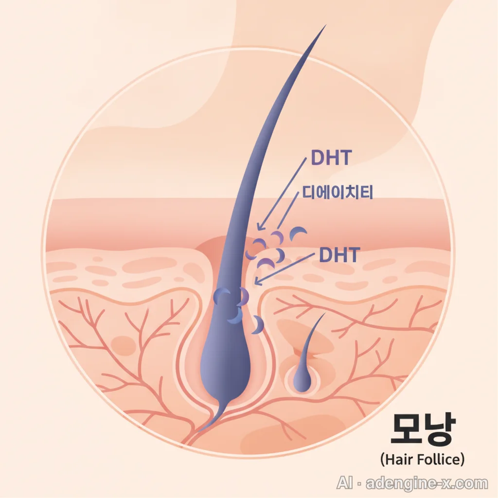 M자 탈모를 유발하는 DHT 사진 1