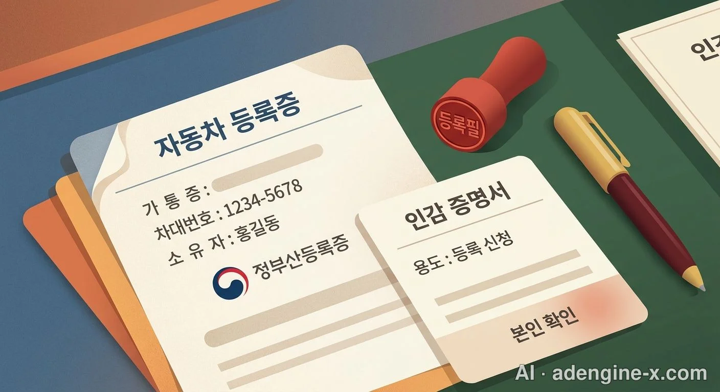 차량 등록 서류와 인감증명서 사진 1