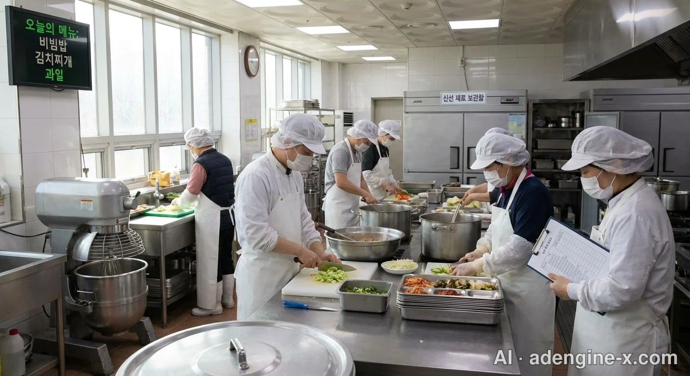 학교 급식실 조리 종사자들 사진 2