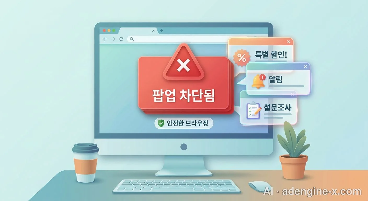 웹 브라우저의 팝업 차단 사진 1