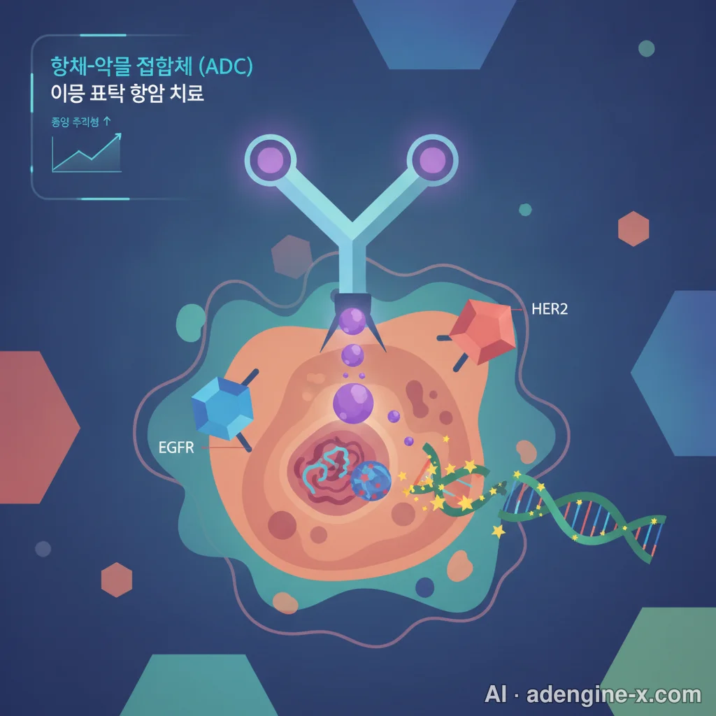이중항체 ADC의 암세포 표적 결합 및 약물 주입 기전 사진 5