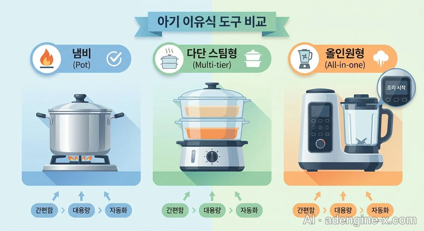 이유식 조리 기구 비교 사진 1