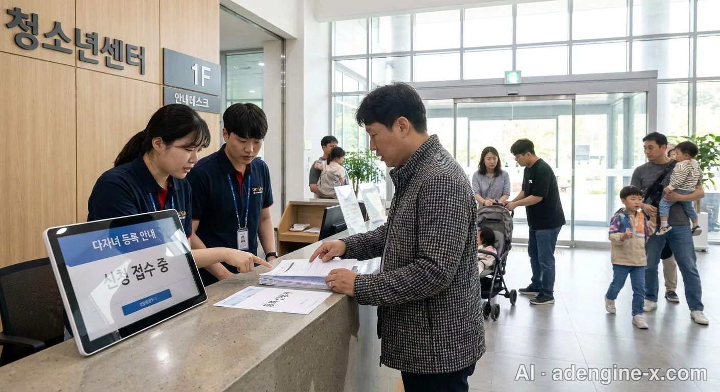 청소년센터 안내데스크 다자녀 감면 등록 사진 5