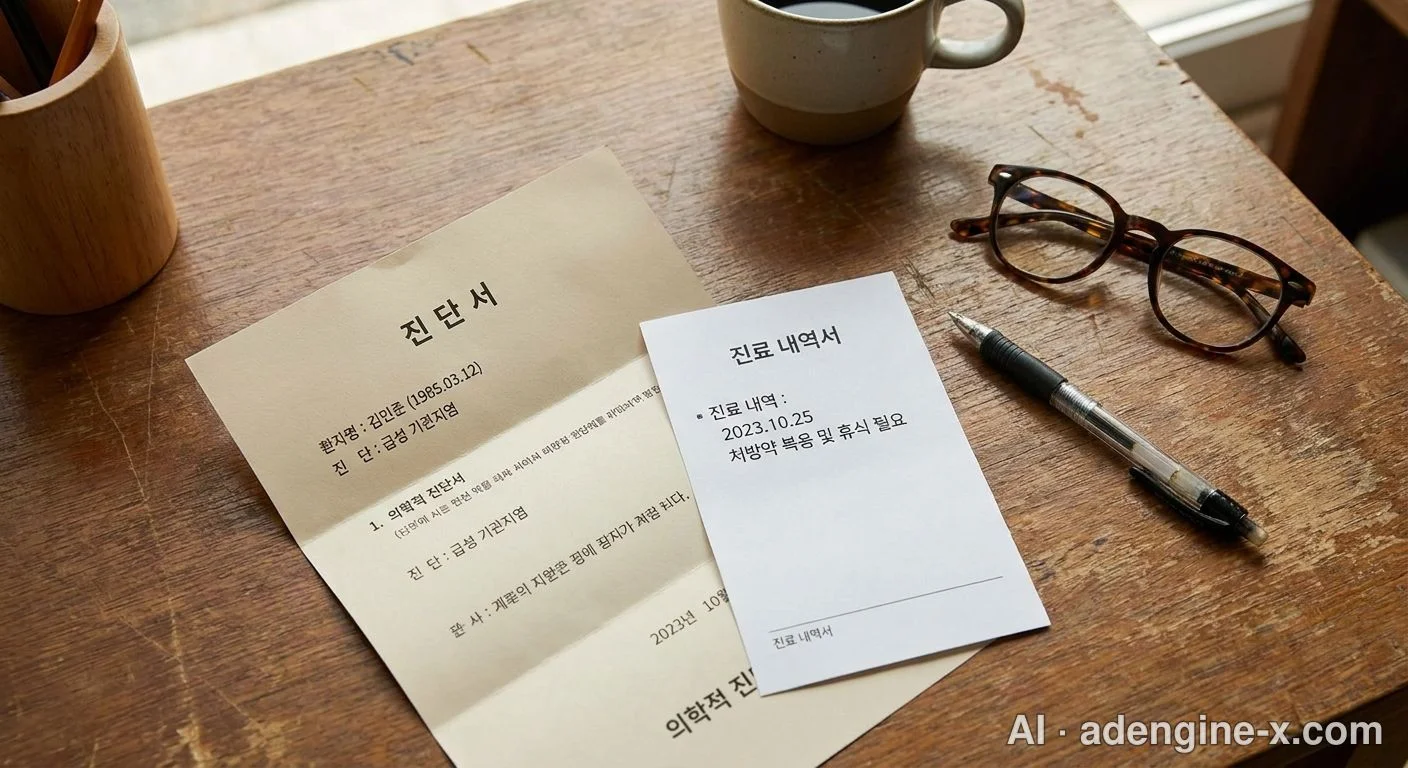 주치의 진단서와 진료 서류 사진 3