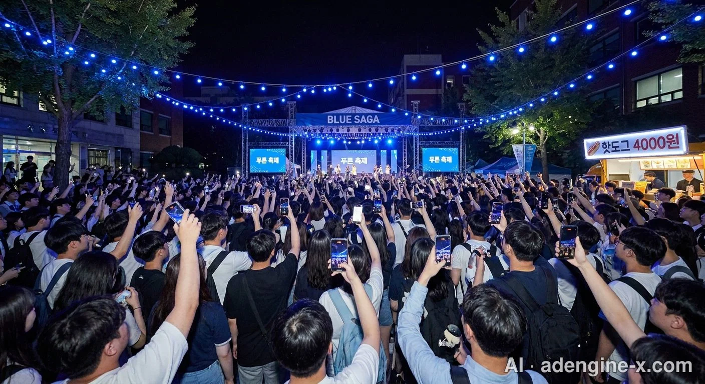 캠퍼스 축제 야간 공연 현장 사진 1