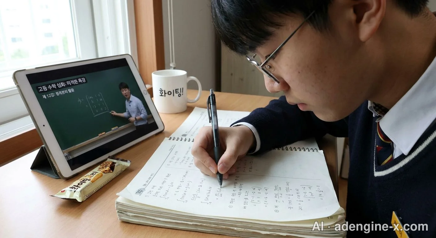 수학 인강 수강과 문제 풀이 사진 2