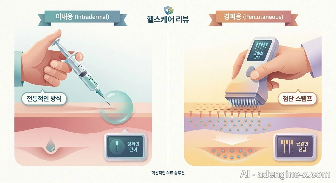 피내용 및 경피용 접종 방식 비교 사진 2