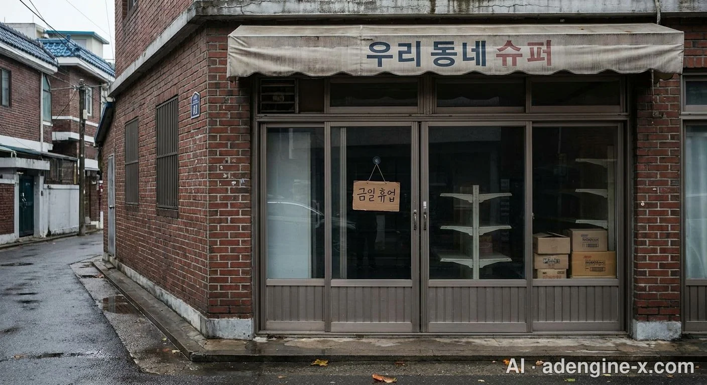 휴업 안내문이 걸린 동네 상점 사진 5