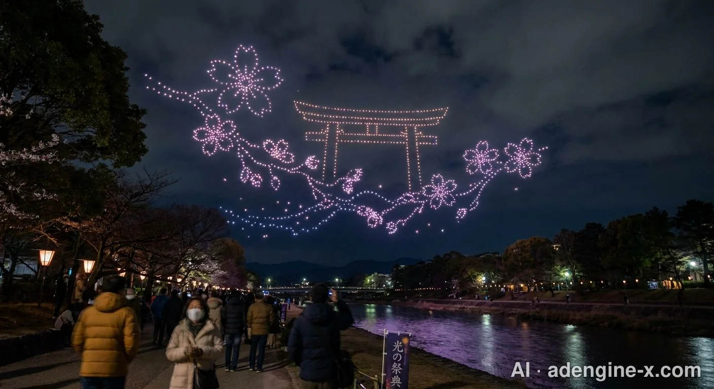 夜空を彩るドローンショー 사진 5