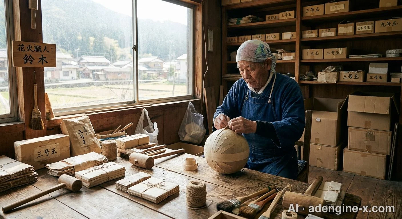 花火玉の製造工程 사진 3
