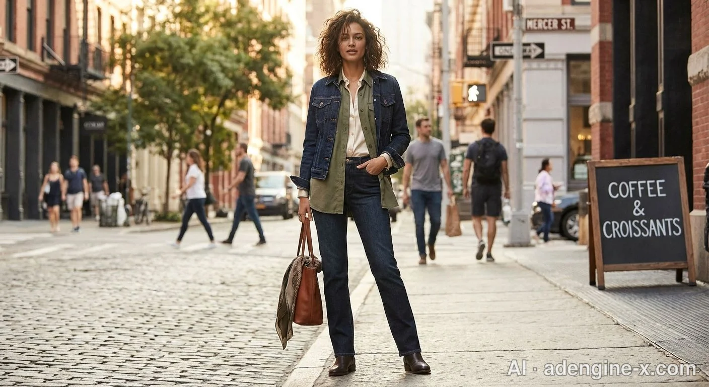 Casual utilitarian denim styling 사진 3