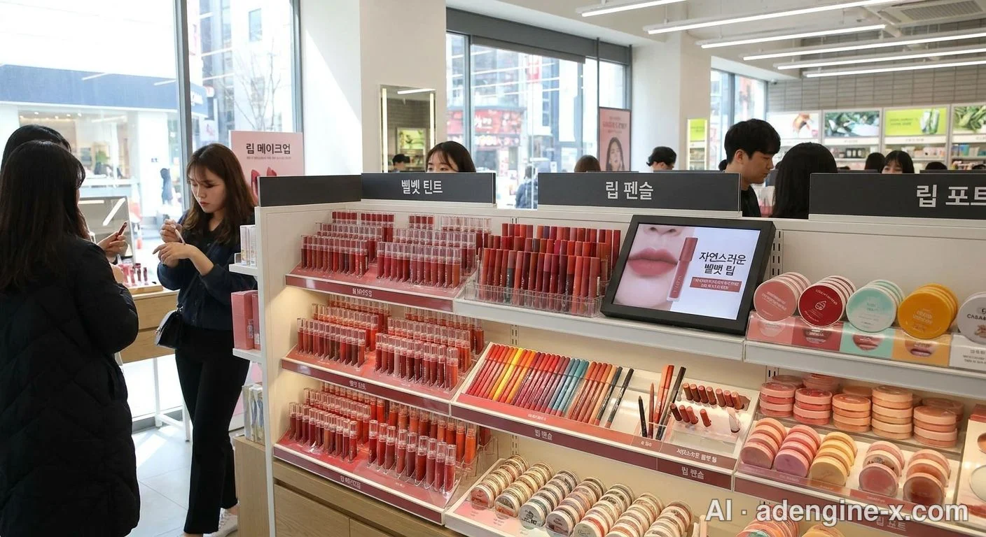 벨벳 틴트 매장 진열대 사진 2