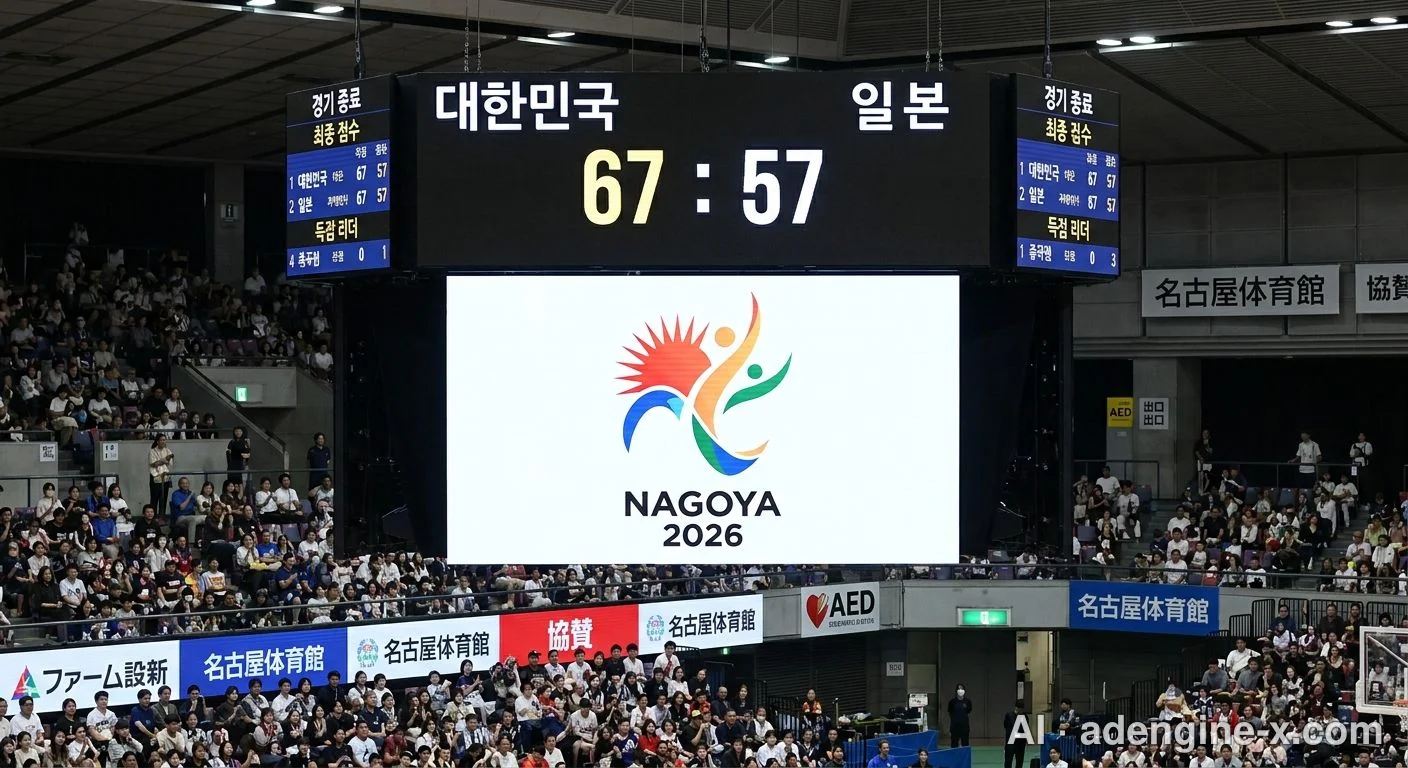 농구 경기 최종 점수판 사진 1