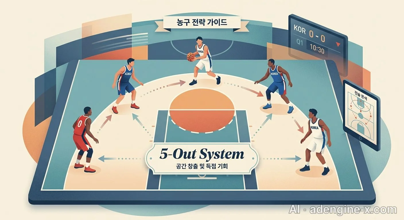 농구 5-Out 전술 다이어그램 사진 5