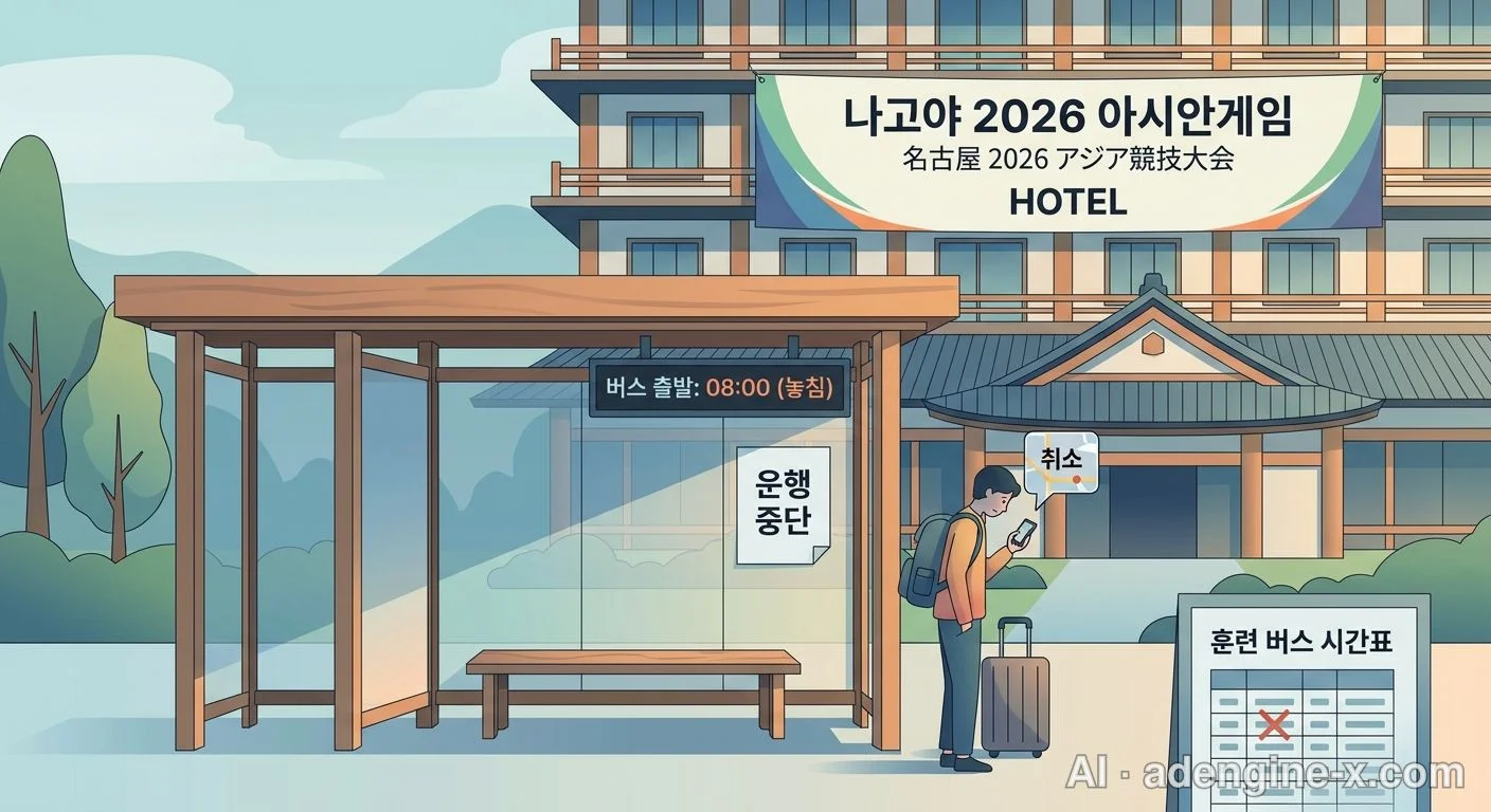 훈련 버스 미도착 상황 일러스트 사진 6
