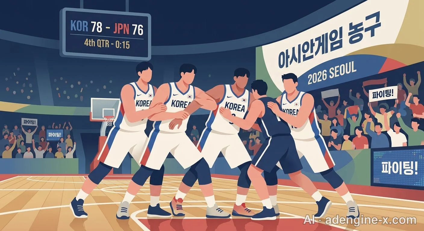 한국 농구 대표팀의 밀집 수비 사진 4