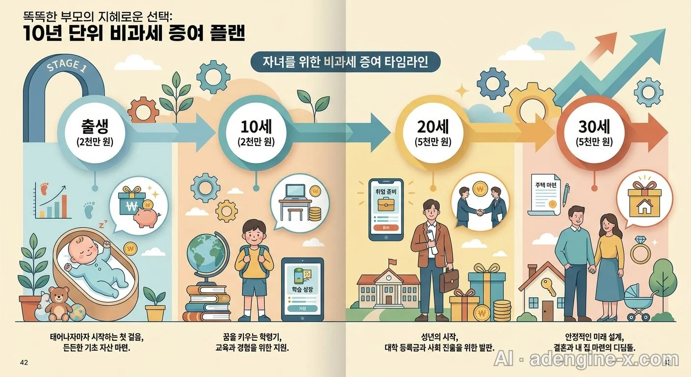 자녀 주식 증여세 비과세 신고 방법: 10년 주기 2천만 원 미국주식 매수 실전 가이드 (2026년 기준)