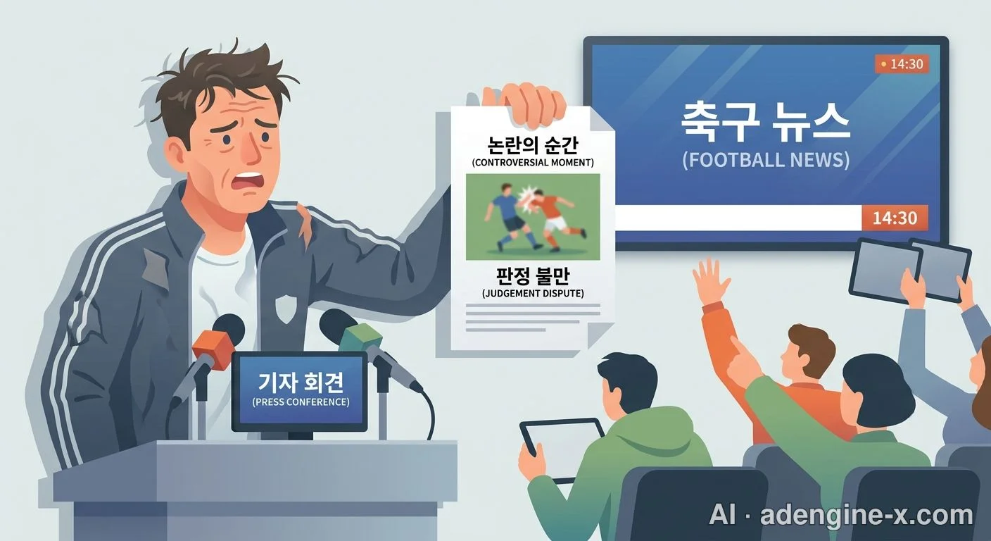 심판 판정에 항의하는 감독 기자회견 사진 5