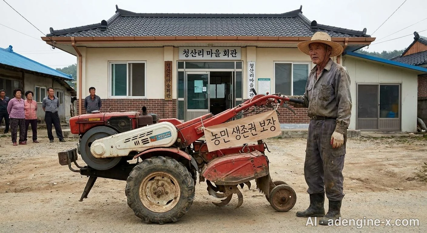 경운기를 동원한 농민 항의 사진 4